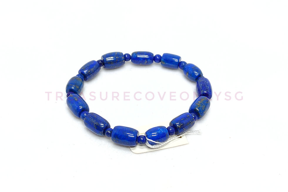 Thumbnail: Natural Lapis Lazuli Design Bracelet 天然青金石设计手串