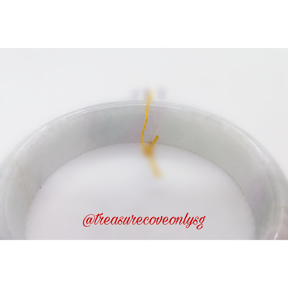 Thumbnail: Icy Faint Lavender-Green Jade Bangle