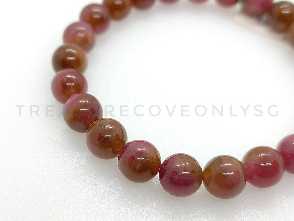 Thumbnail: Watermelon Tourmaline 9mm Round Bracelet - C11180887