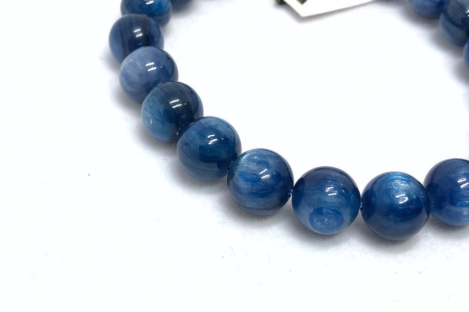Thumbnail: Natural Kyanite Round Bracelet - High Quality