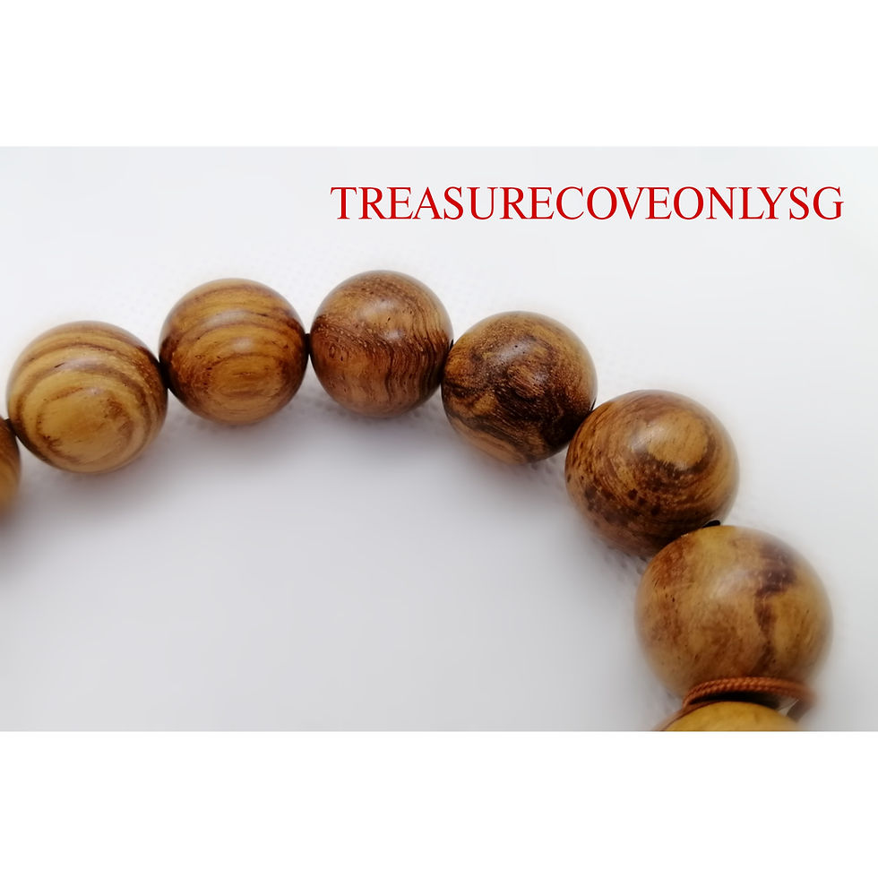 Thumbnail: Rare Hainan Yellow Rosewood Bracelet 稀有海南黄花梨手串 - 15mm