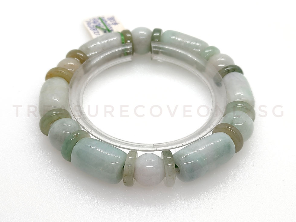 Thumbnail: Type 'A' Jadeite Jade Barrel Design Bracelet 翡翠A货路路通设计手串 - YSZ12180541