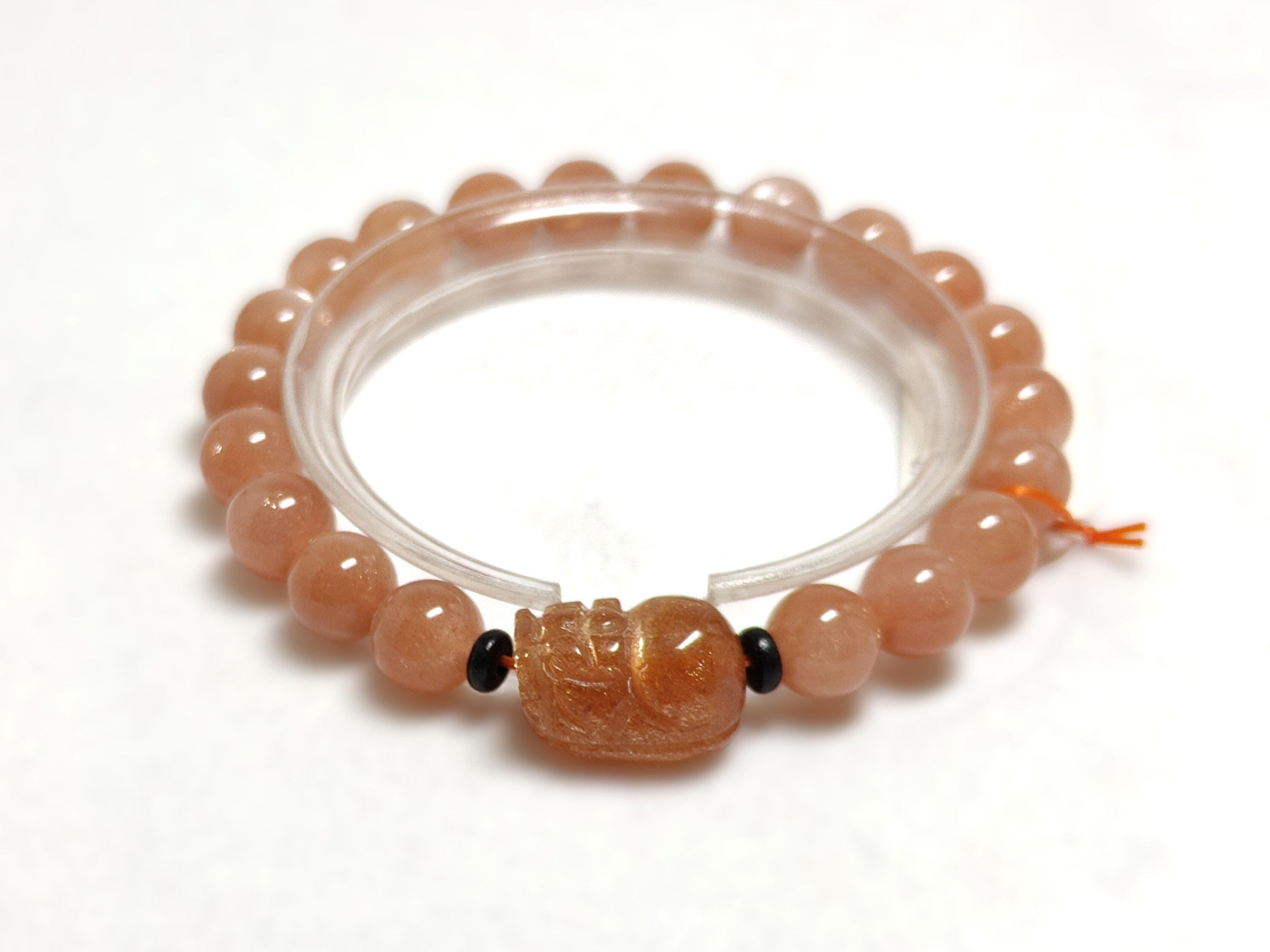 Natural Sunstone 8.8mm & Sunstone Pixiu Bracelet - C221103(5)5