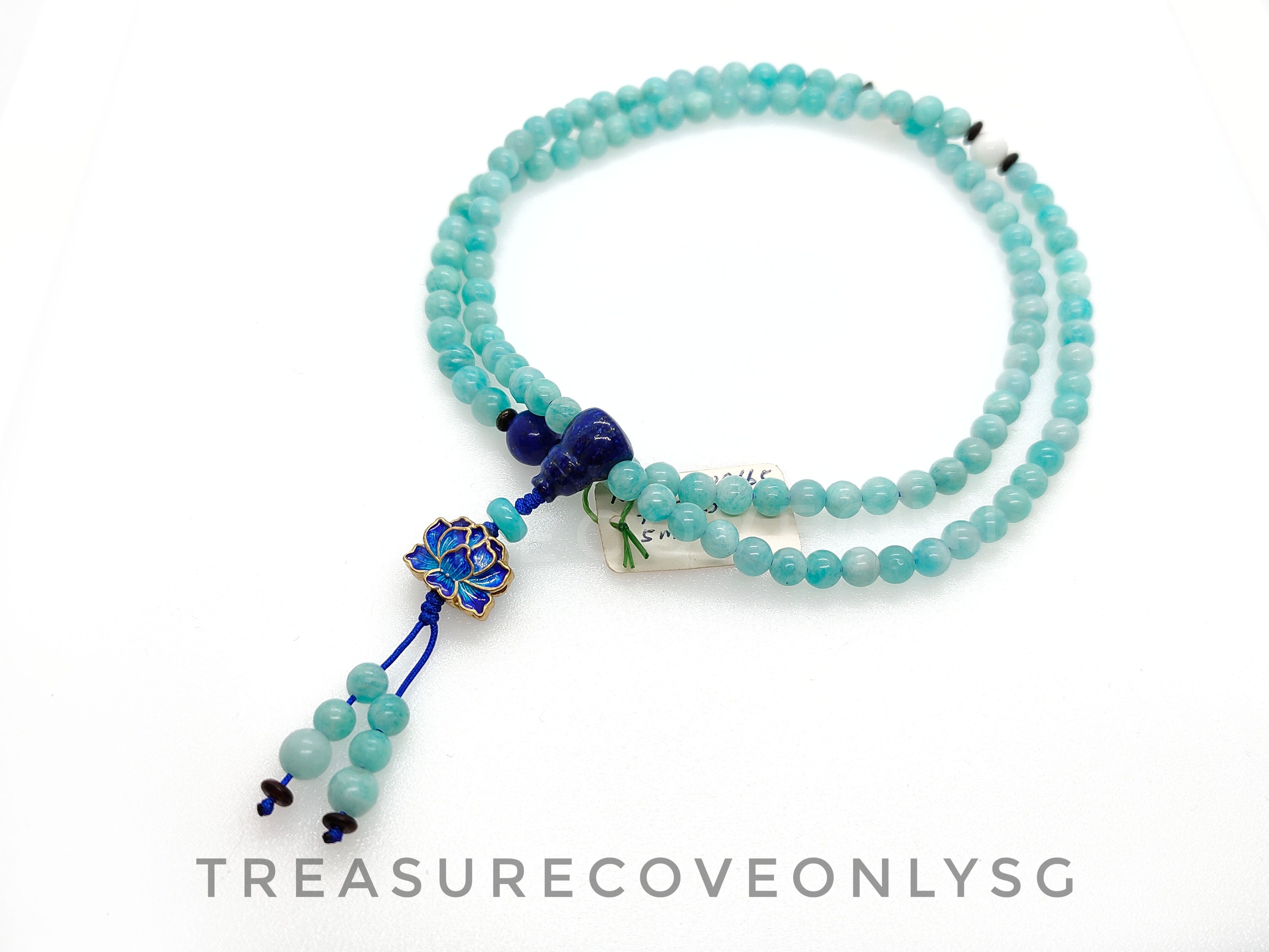Natural Amazonite Design Mala (108 Prayer Beads) - NZ090700165
