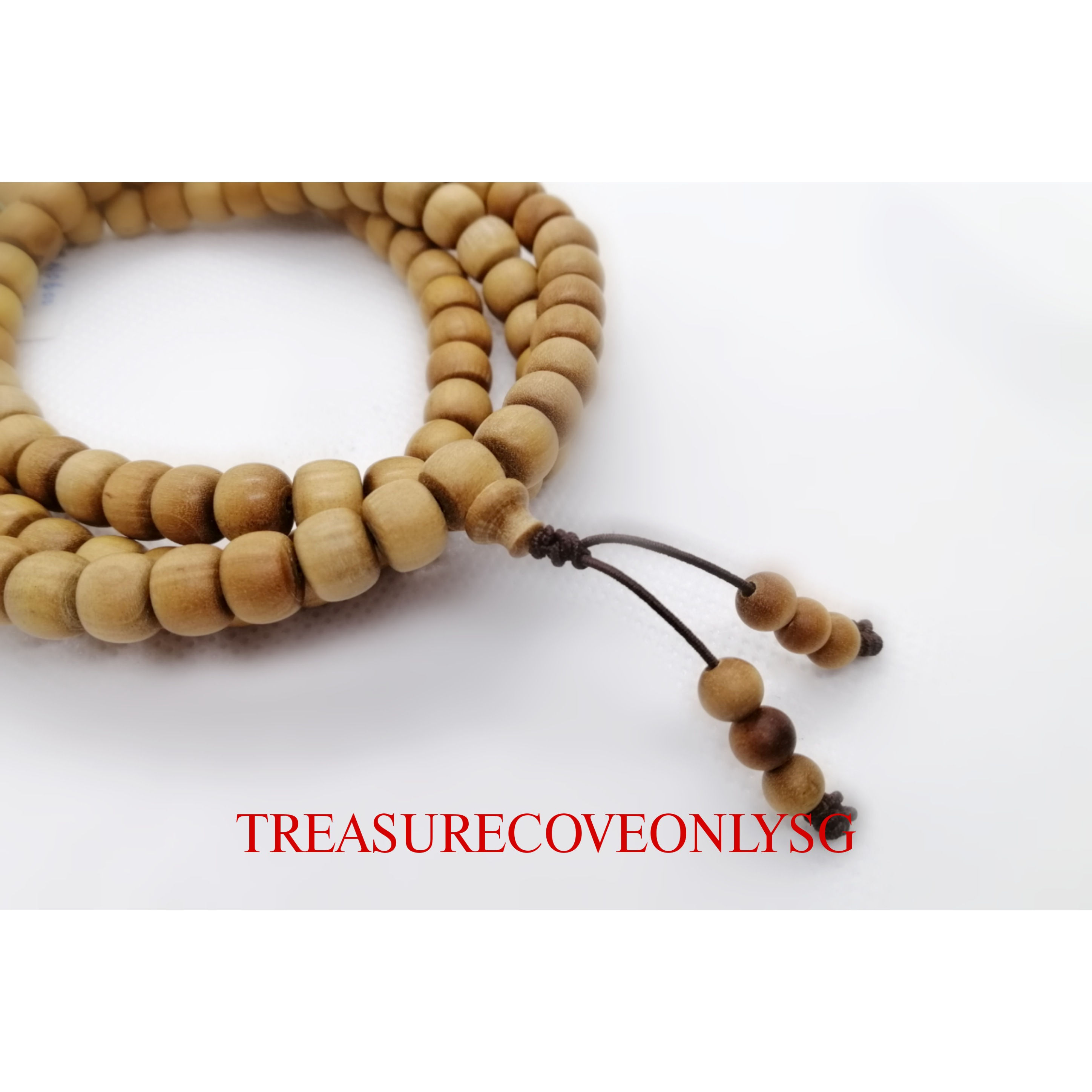 Black-Meat India Old White Sandalwood Drum Mala 印度老山檀黑肉沉水鼔型念珠