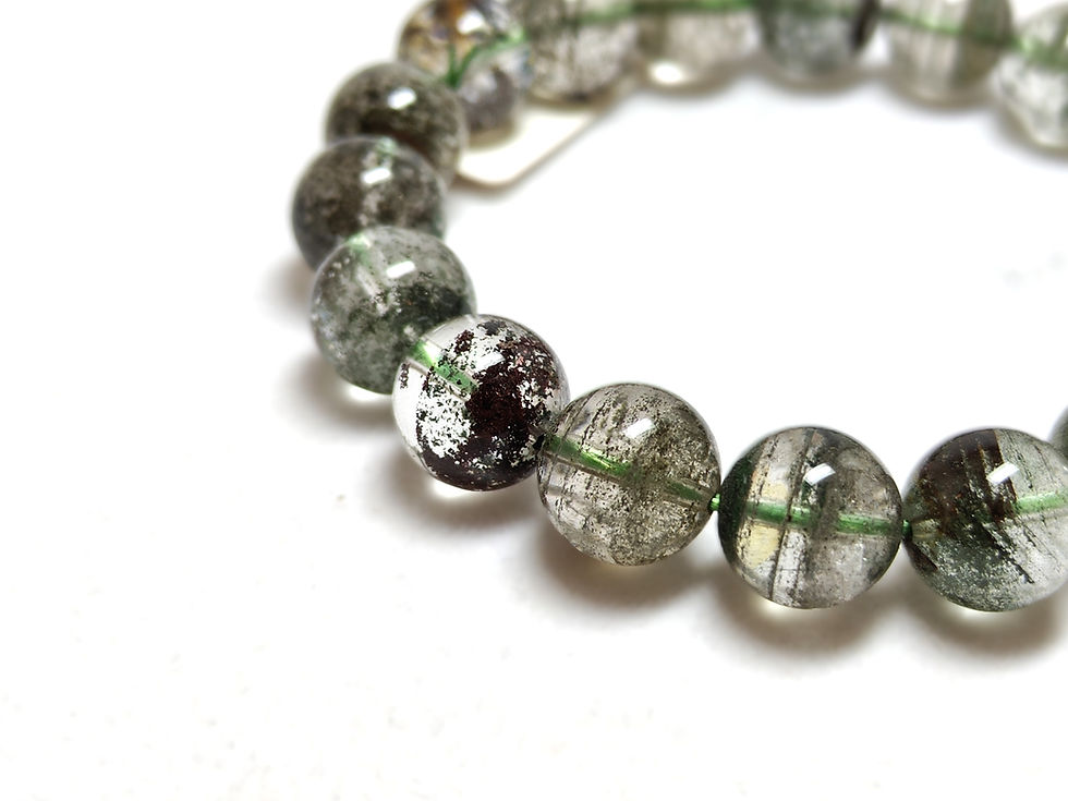 Thumbnail: Natural Green Phantom Quartz Bracelet (11mm) - C211092(5)5