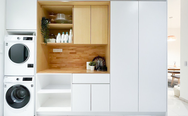 AABIOS Design Residential Renovation Home Renovation Japandi Concept Eco Forest Residence Zen Concept Japanese Laundry Area