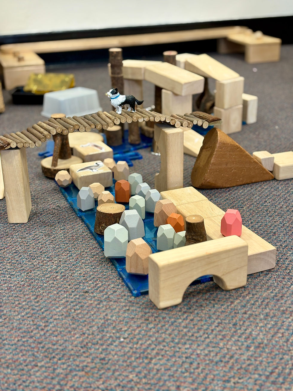 Building the Muddy River in the construction area.