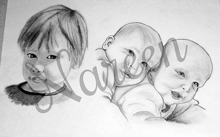 Kind und Babyzwillinge