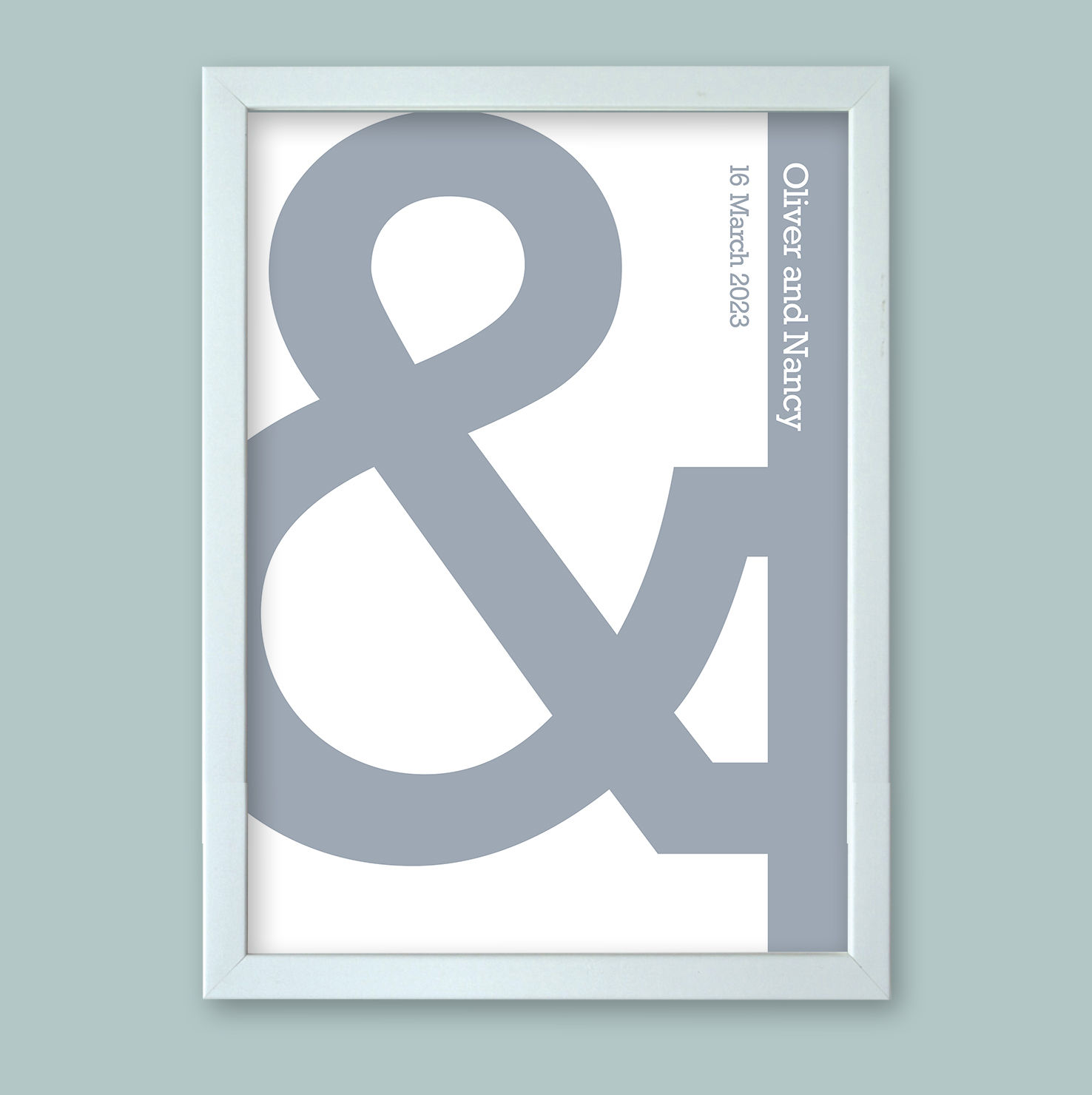 Personalized word art in a sleek white modern picture frame, ideal as a thoughtful and unique gift