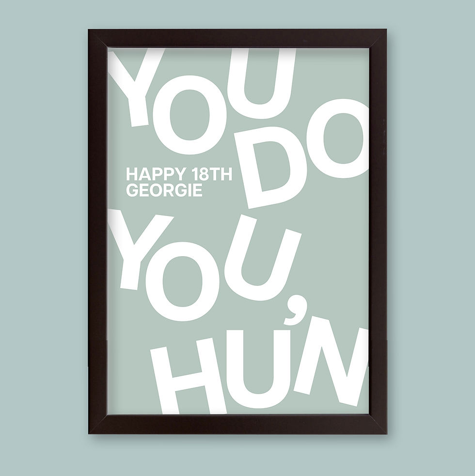 Thumbnail: Personalised word art presented in a black modern picture frame