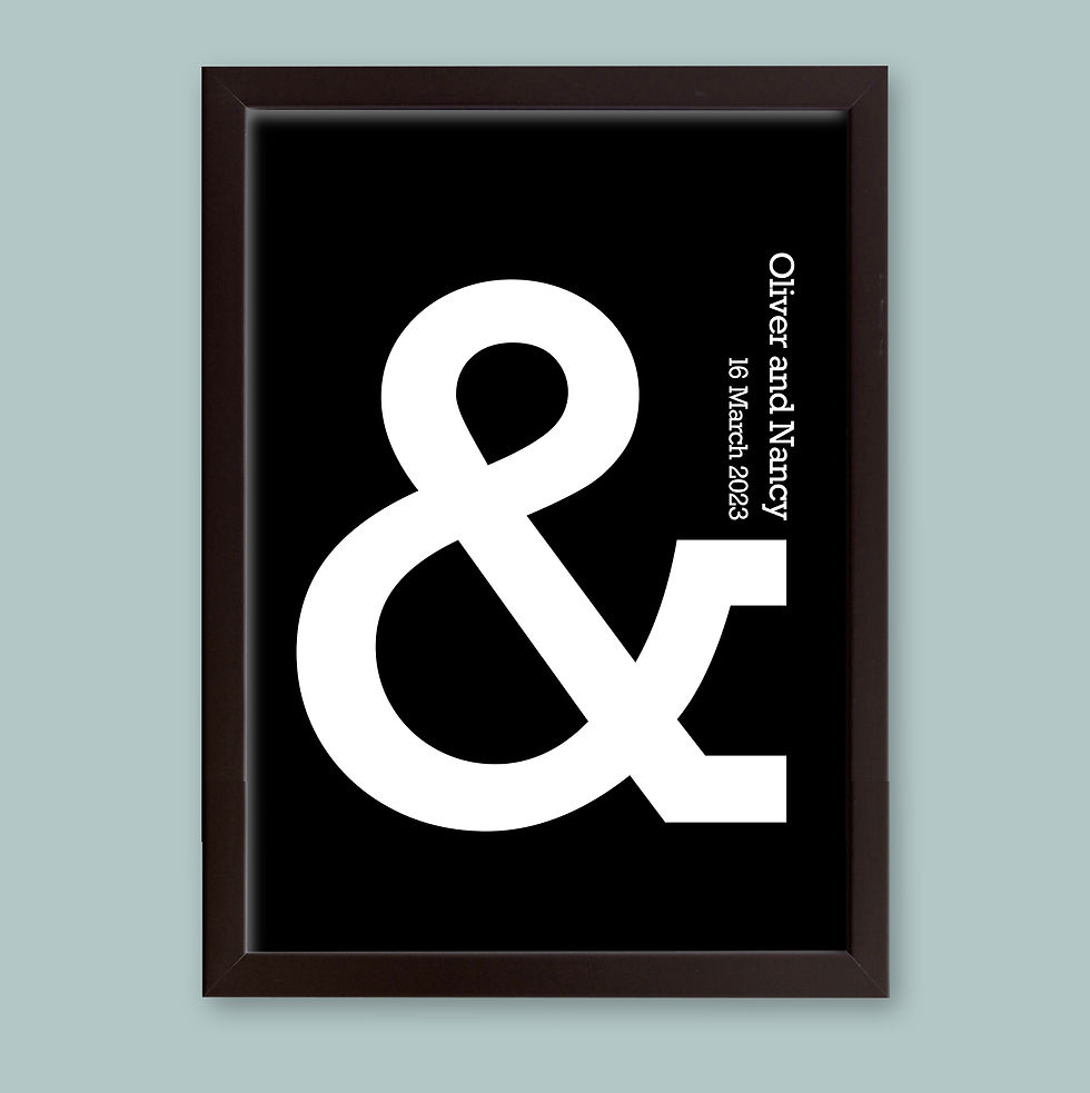 Thumbnail: Personalised word art presented in a black modern picture frame