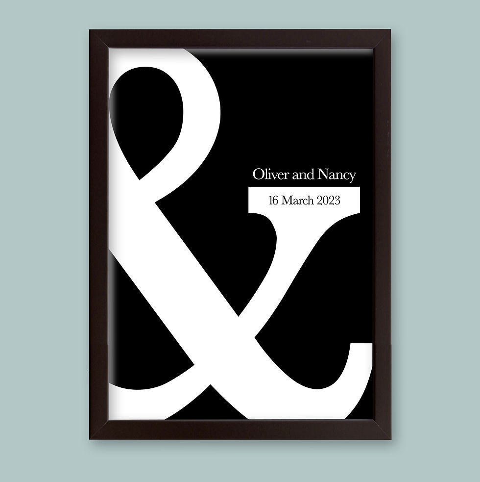 Thumbnail: Personalised word art presented in a black modern picture frame