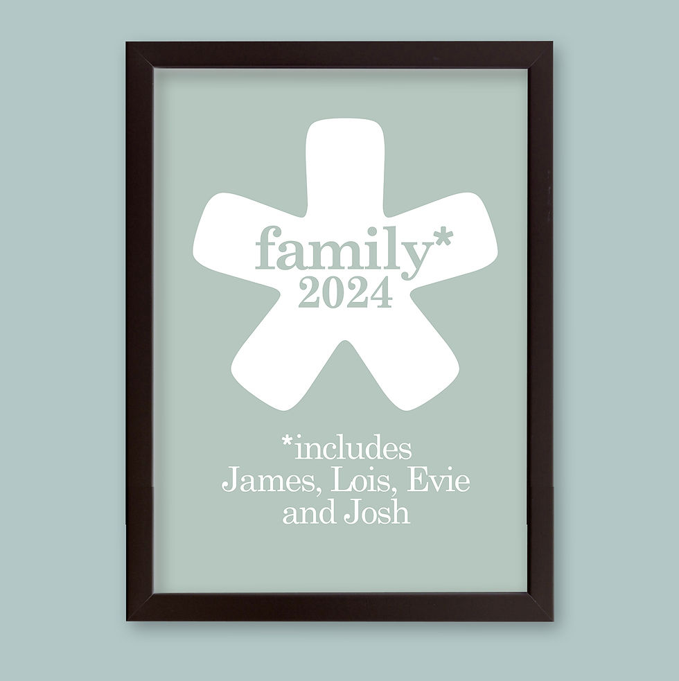 Thumbnail: Personalised word art presented in a black modern picture frame