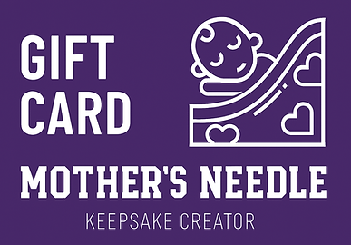 Gift card picture feature mothers needles logo