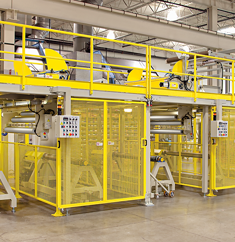PTi A-Frame winder for large-diameter plastic sheet rolls