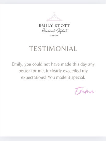 Testimonial for Personal Stylist Emily Stott from transgender client