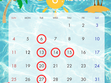 8月の営業日程