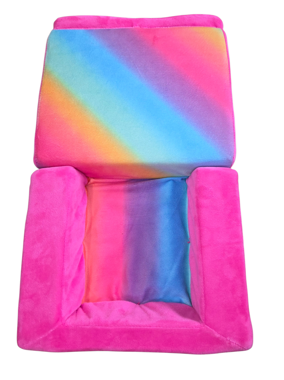 Thumbnail: Build-A-Bear Rainbow Heart Pull-Out Chair Bed Fold Out Plush Furniture 10"