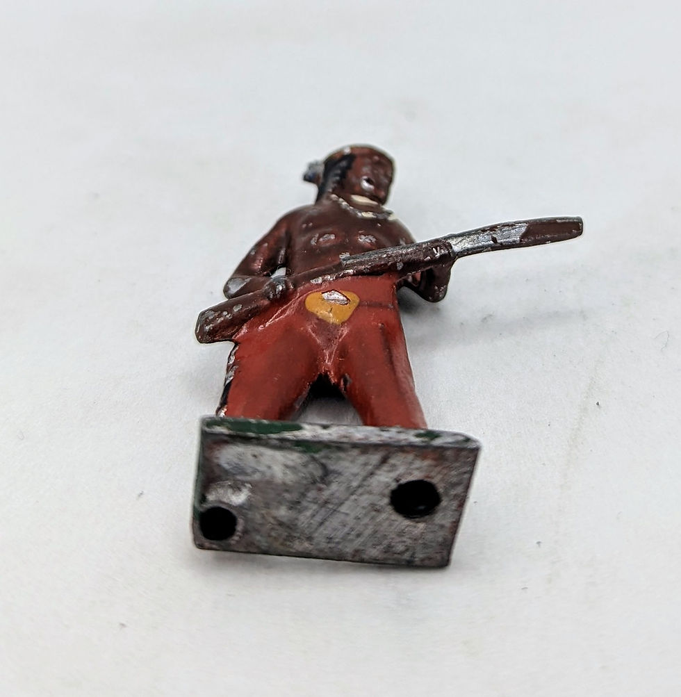 Thumbnail: 1950s Made In Japan Indian Hollow Lead Antique Soldier With Rifle