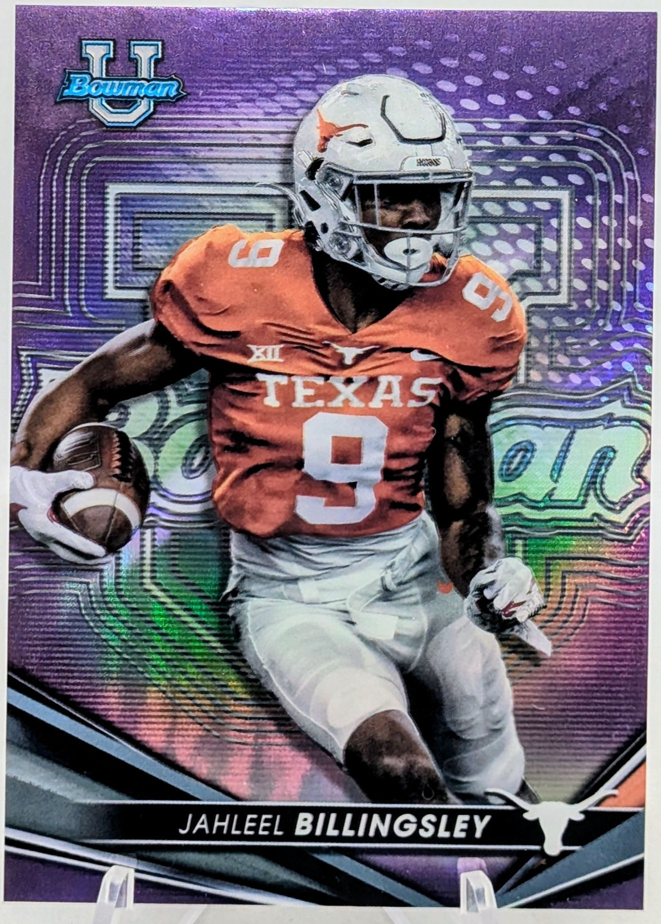 2022 Bowman's Best University Purple Refractor #68 Jahleel Billingsly /250 Texas