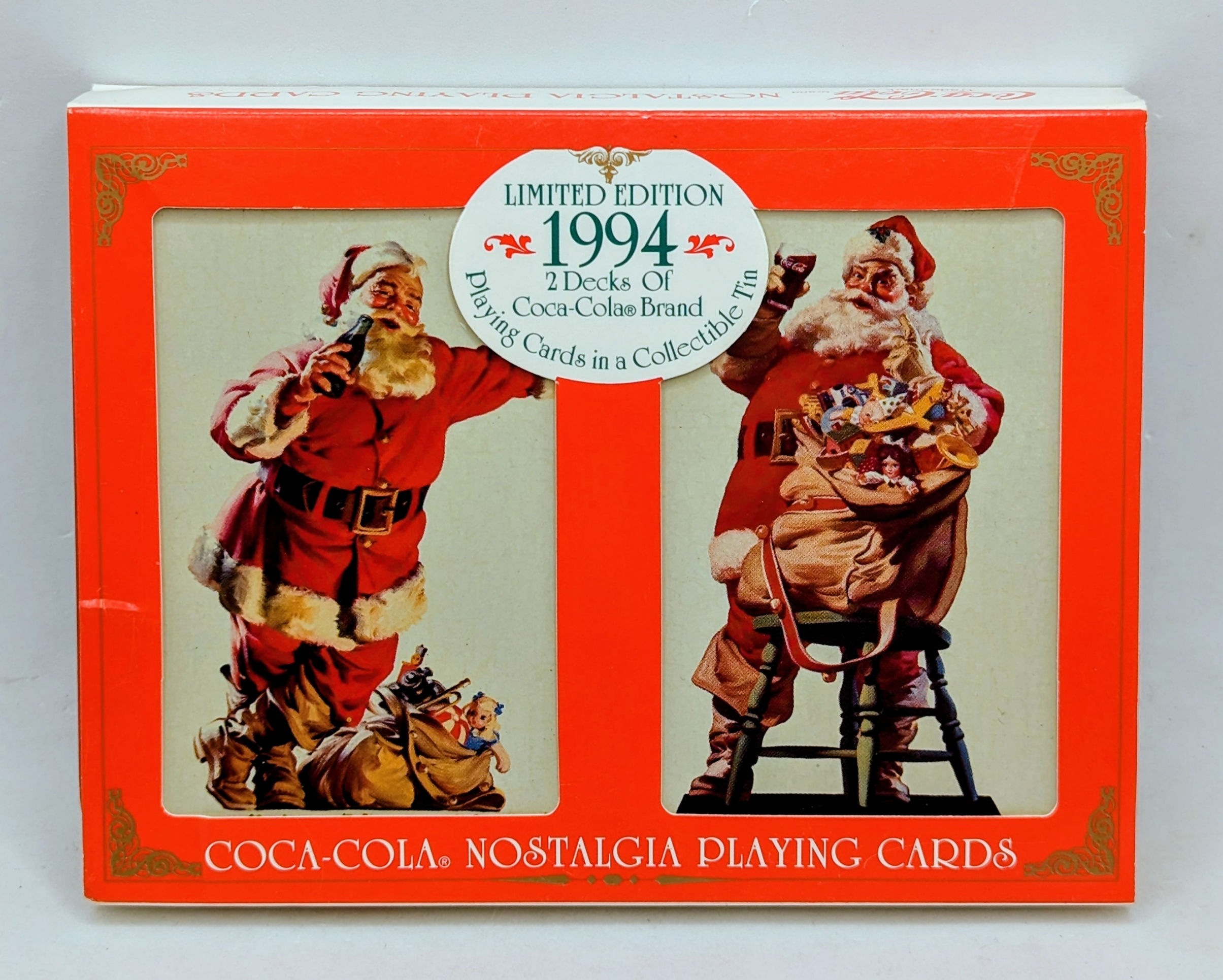 1994 Coca-Cola Limited Edition Santa Clause Playing Cards In Collectible Tin