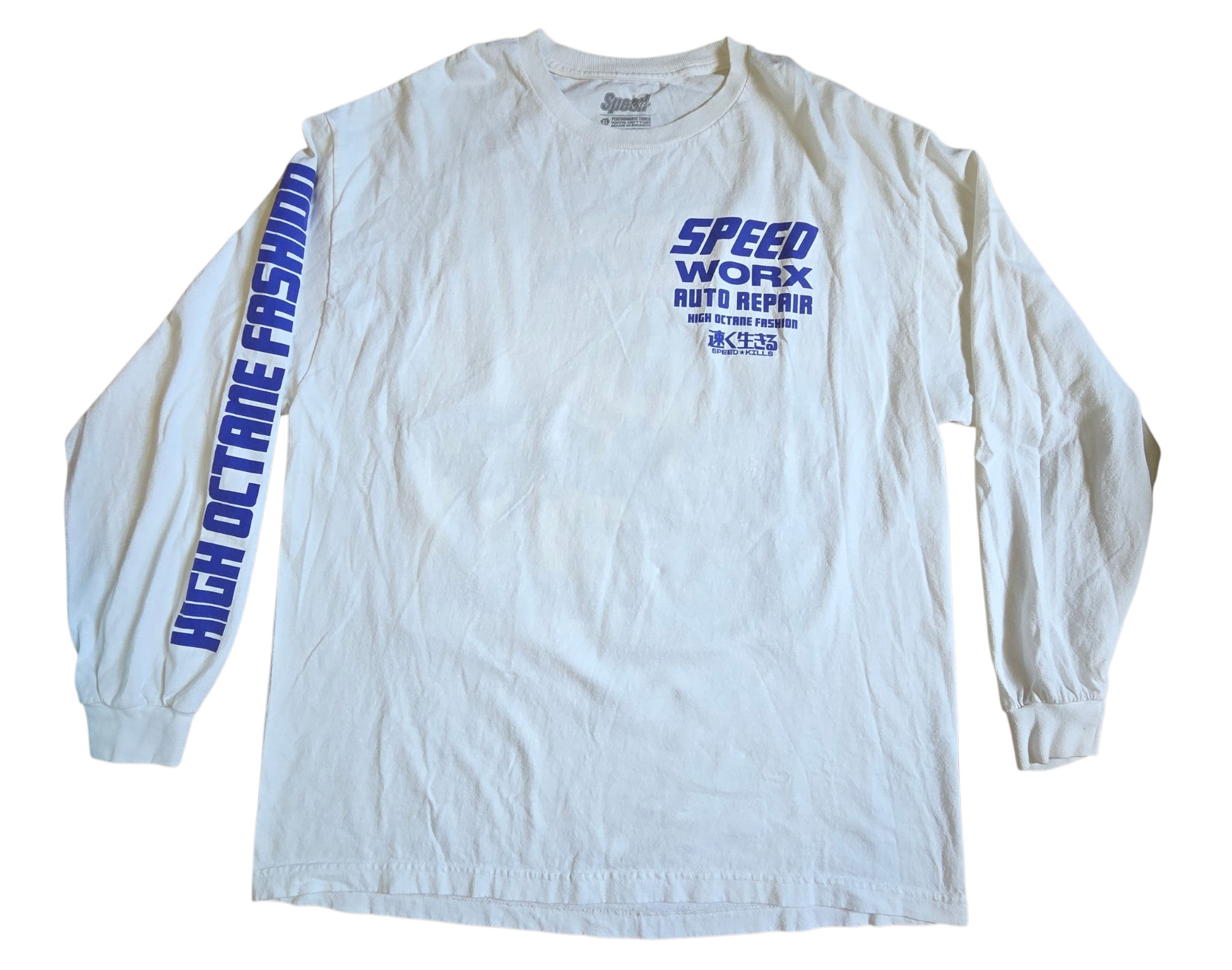 Speed Kills High Octane Fashion Speed Worx Auto Repair Long Sleeve XL Shirt