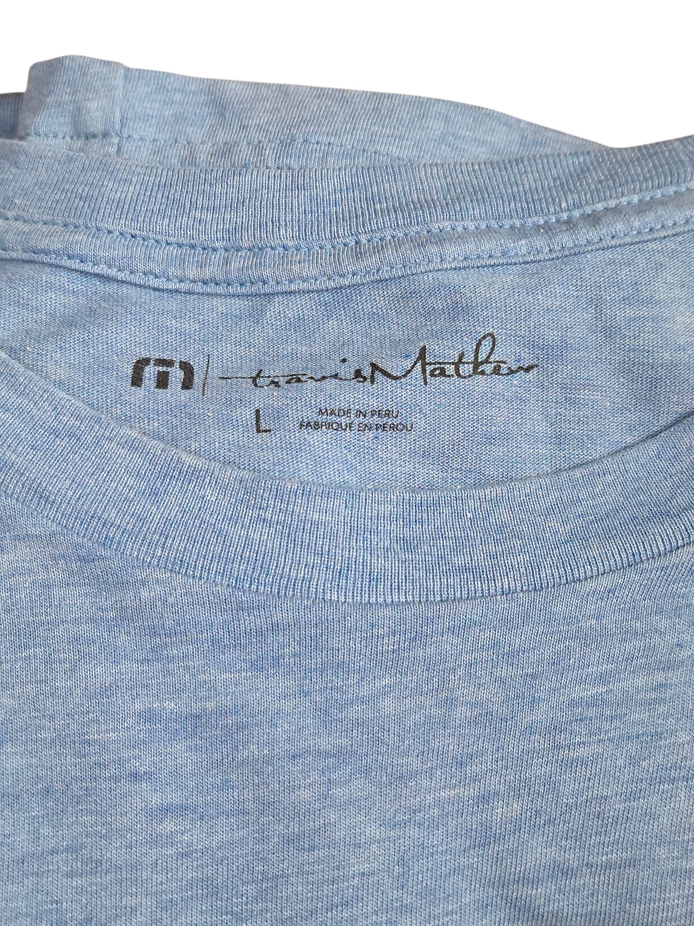 Thumbnail: Travis Mathew Light Blue Golf Cart Pipeline Dreams Hawaii T Shirt Size Large