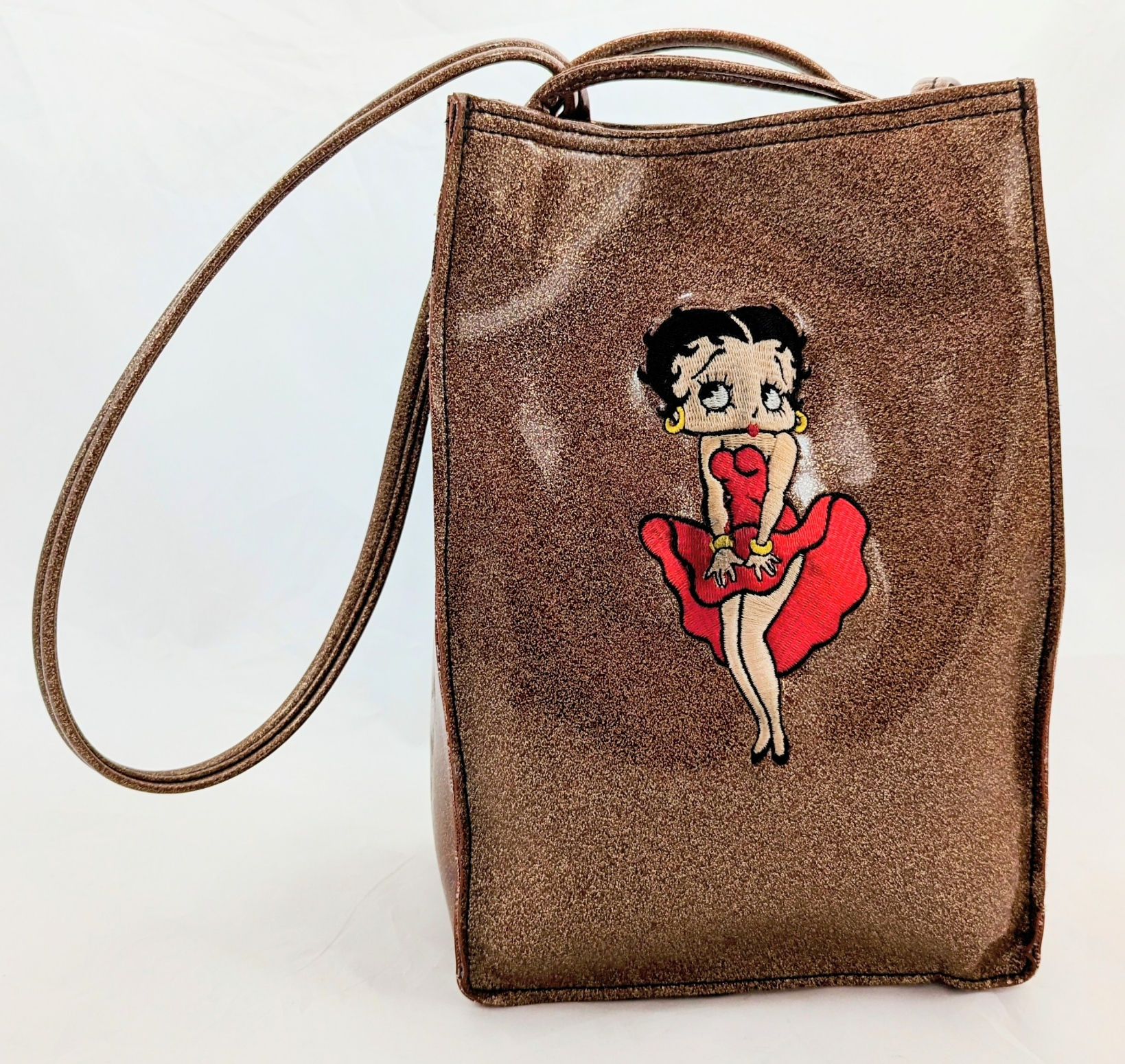 1995 Hearst Betty Boop Gold Metallic Sparkle Plastic Purse