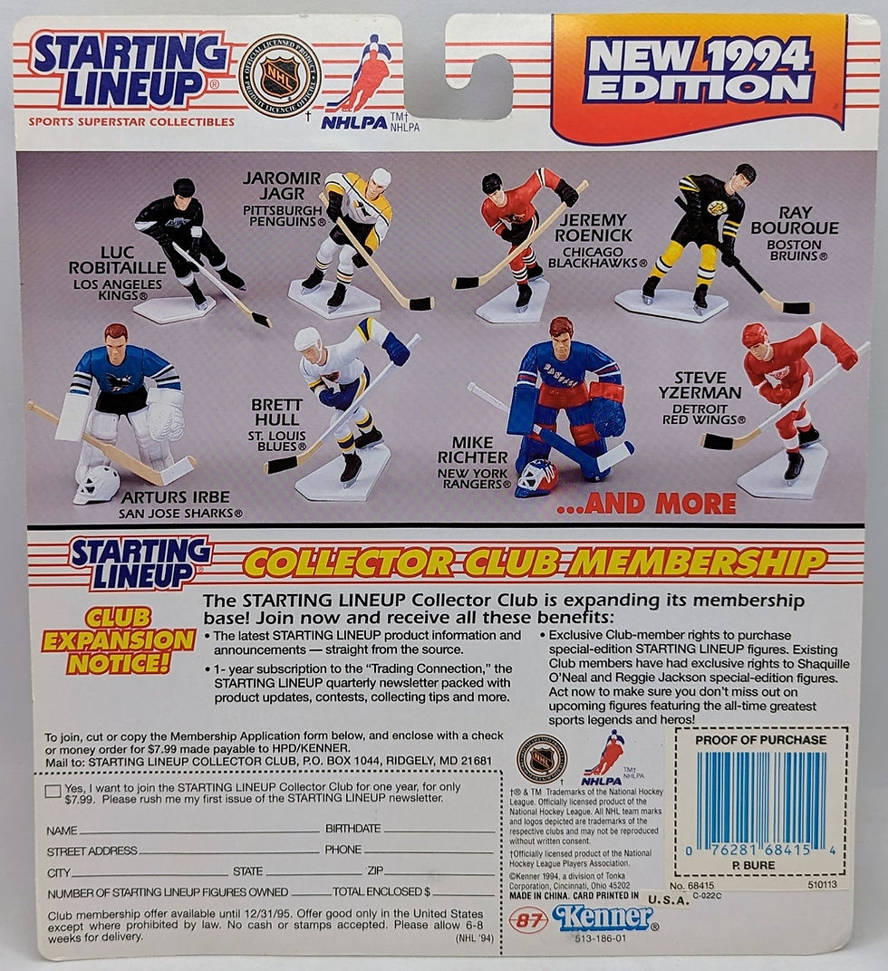 Thumbnail: 1994 Kenner Starting Lineup Pavel Bure Vancouver Canucks Hockey NHL