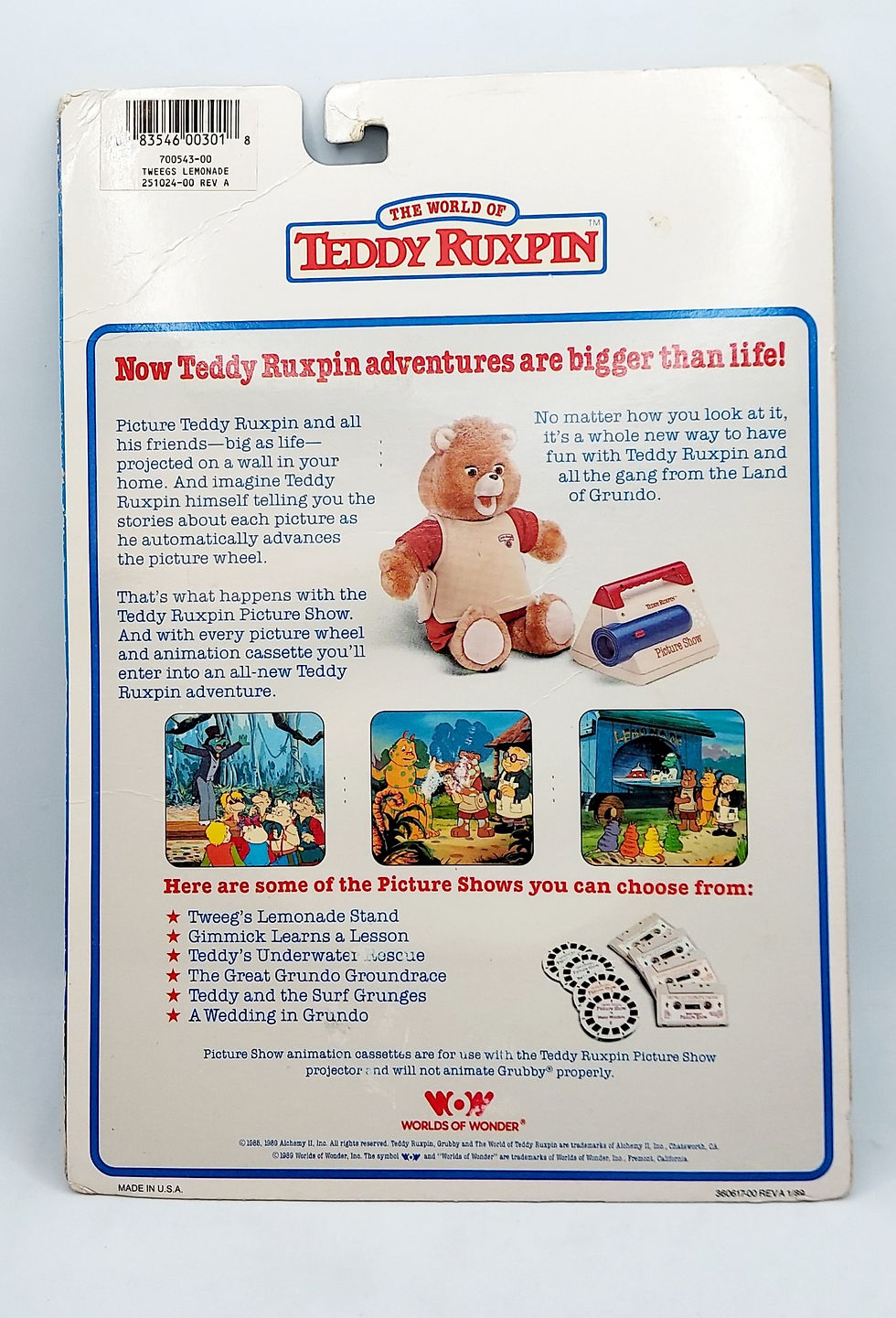 Thumbnail: 1989 Teddy Ruxpin Picture Show Slide Story Tape Tweegs Lemonade Stand