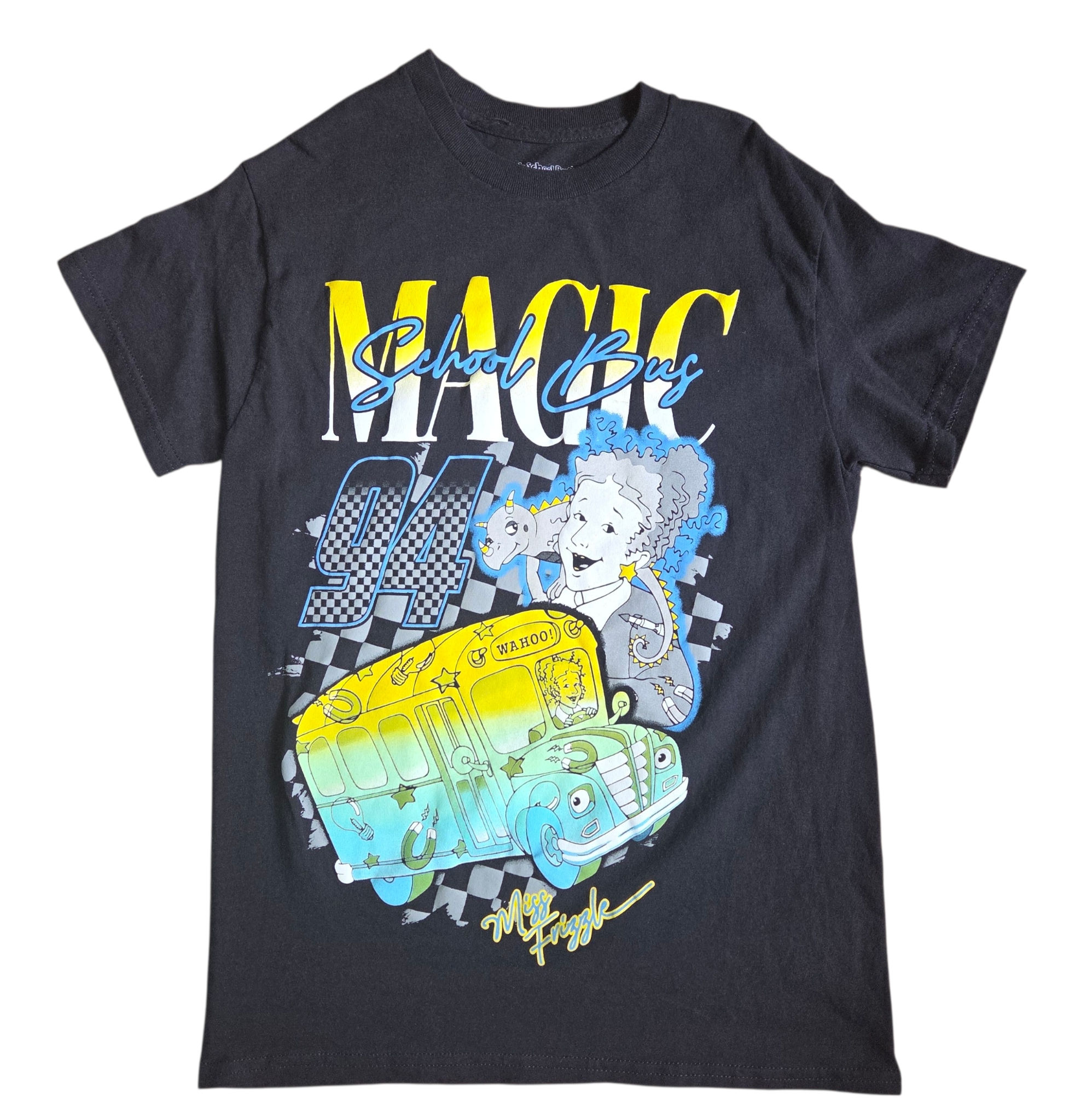 The Magic School Bus 94 Miss Frizzle Black Graphic T-Shirt Size Small