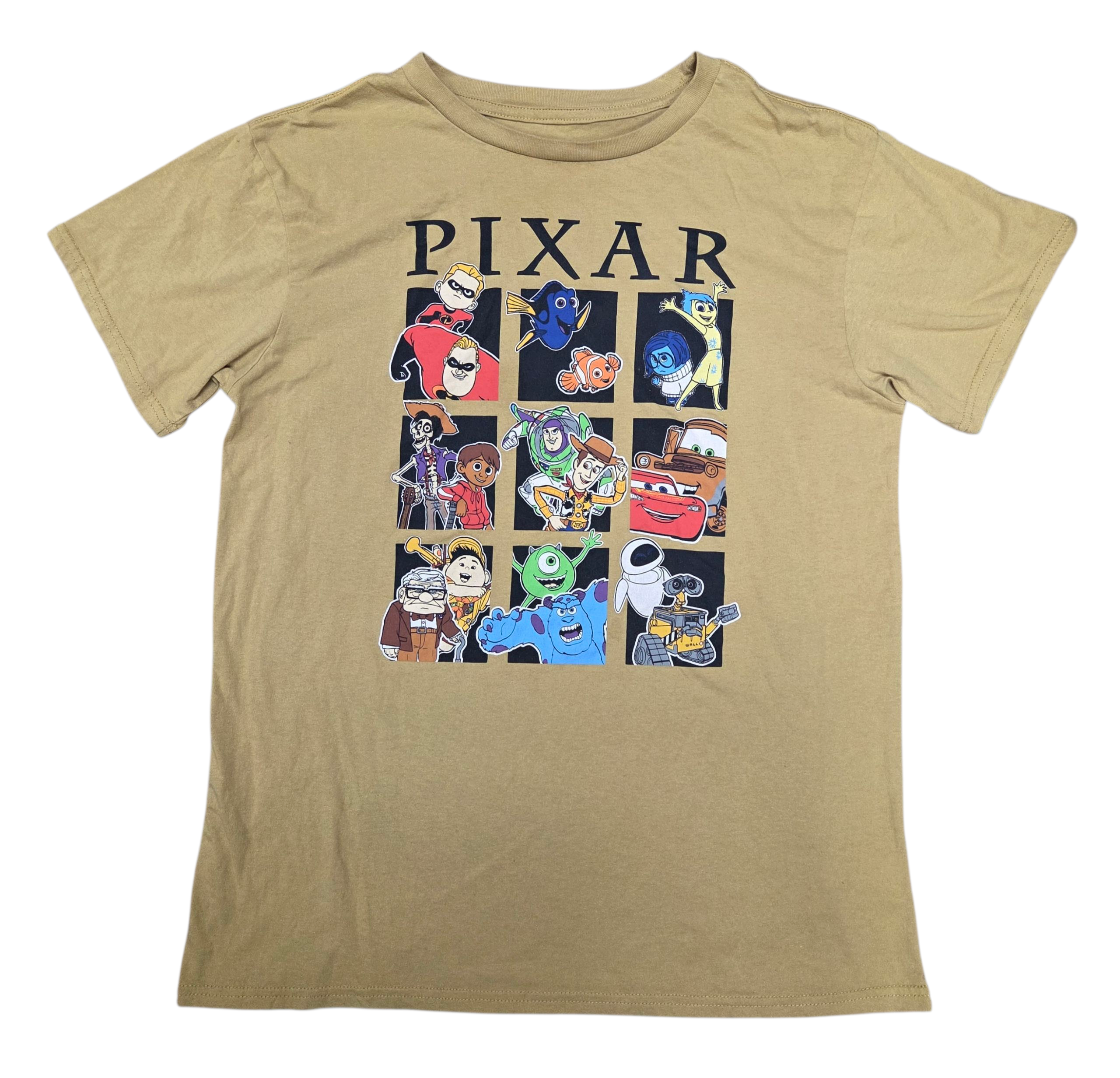 Disney Pixar Movies Squares Toy Story Nemo Wall-E Up Monsters Inc T-Shirt Size L