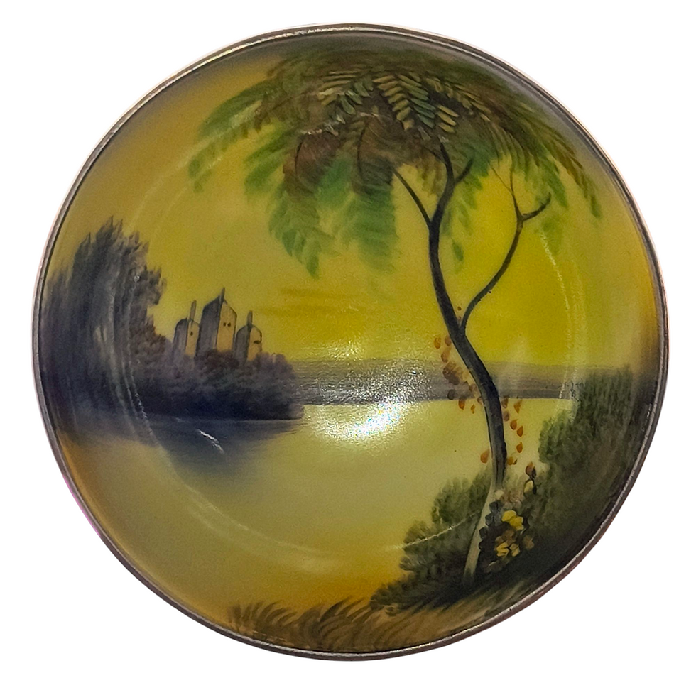 Thumbnail: Vintage Scenic Noritake Morimura Footed Bowl, Circular Plate And Ladle/Spoon