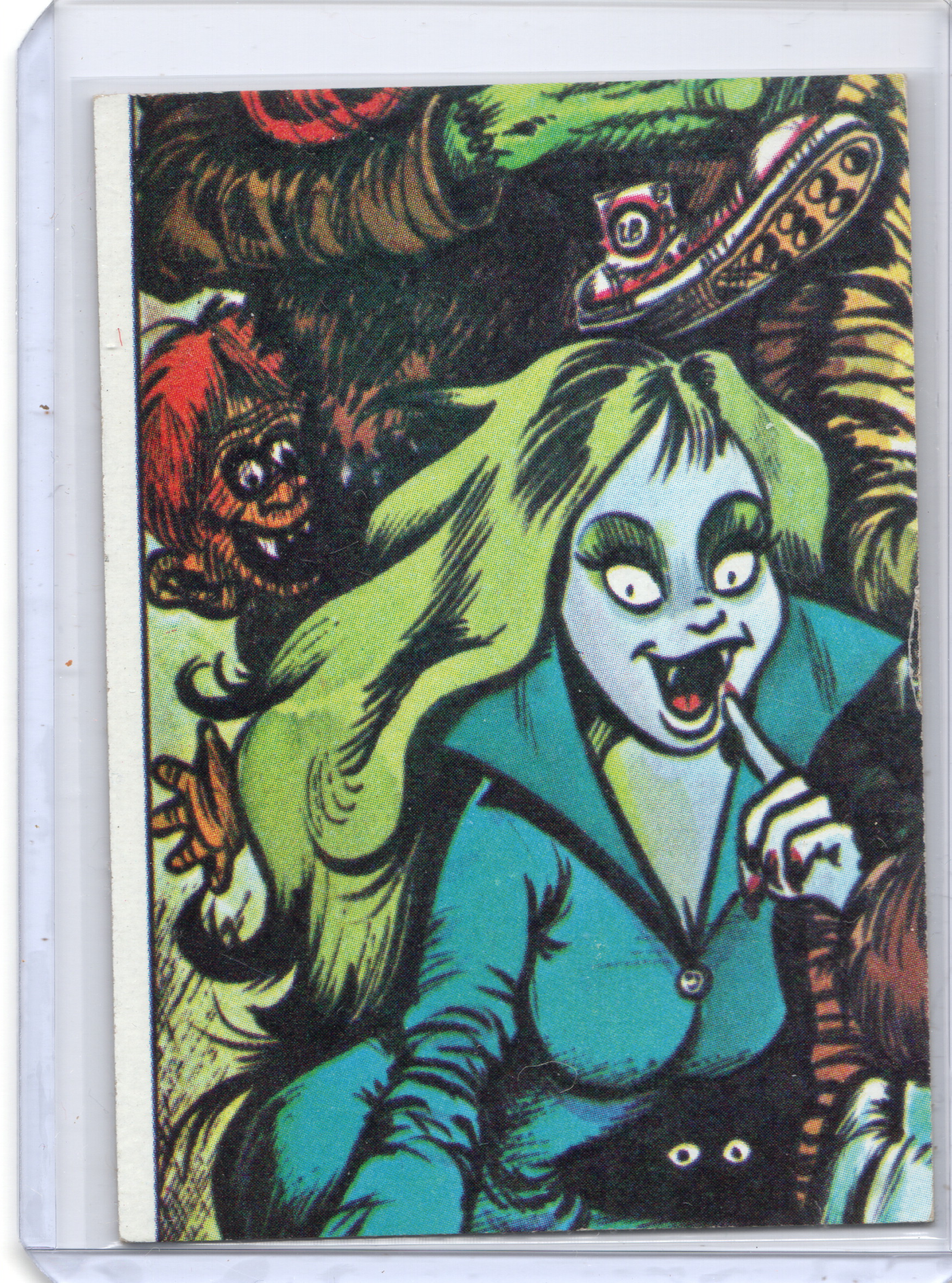 1974 Topps Monster Initials Puzzle Sticker Card - Left Middle