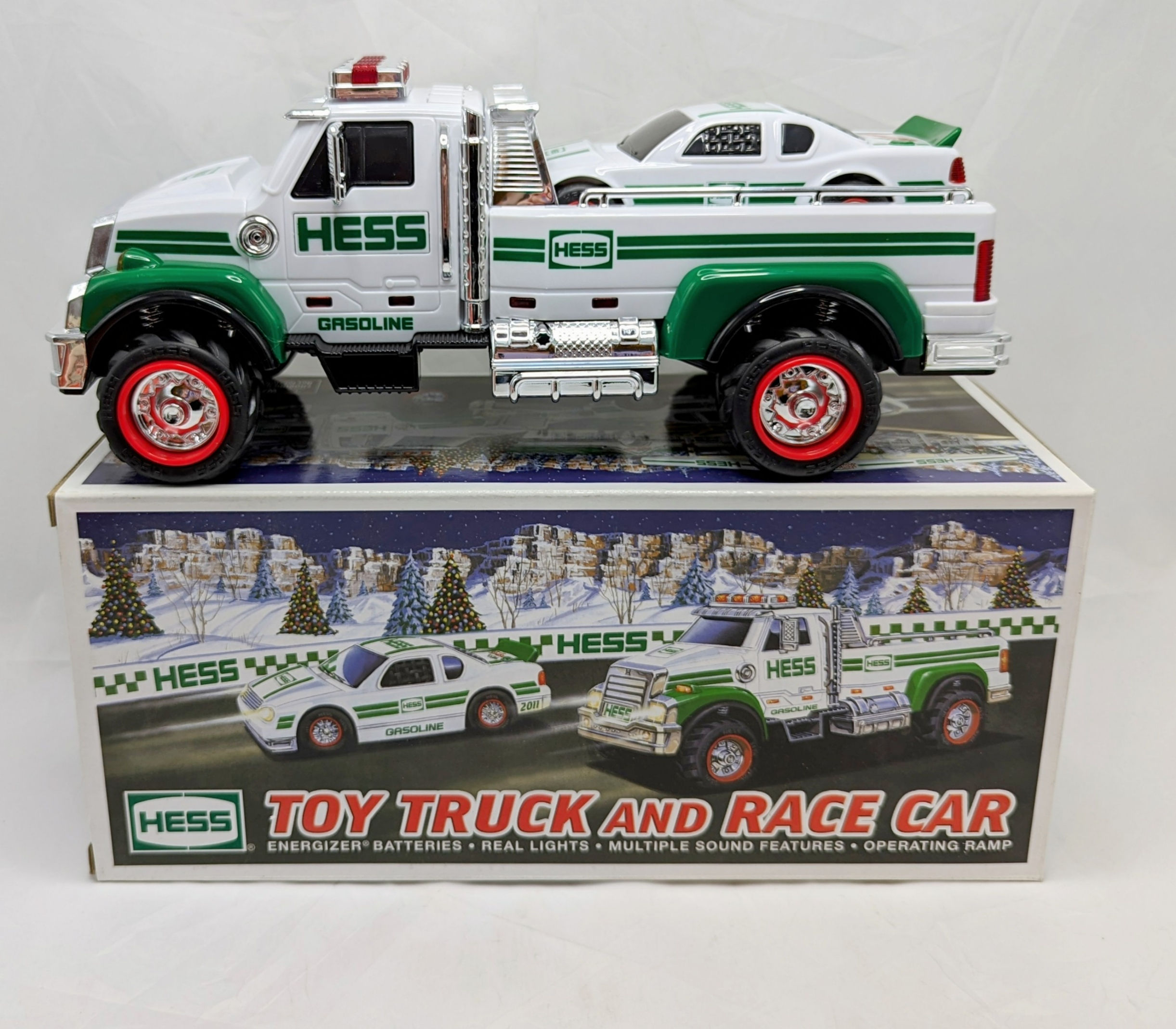2011 Hess Toy Truck And Race Car Lights And Sounds Electronic Plastic Vehicle