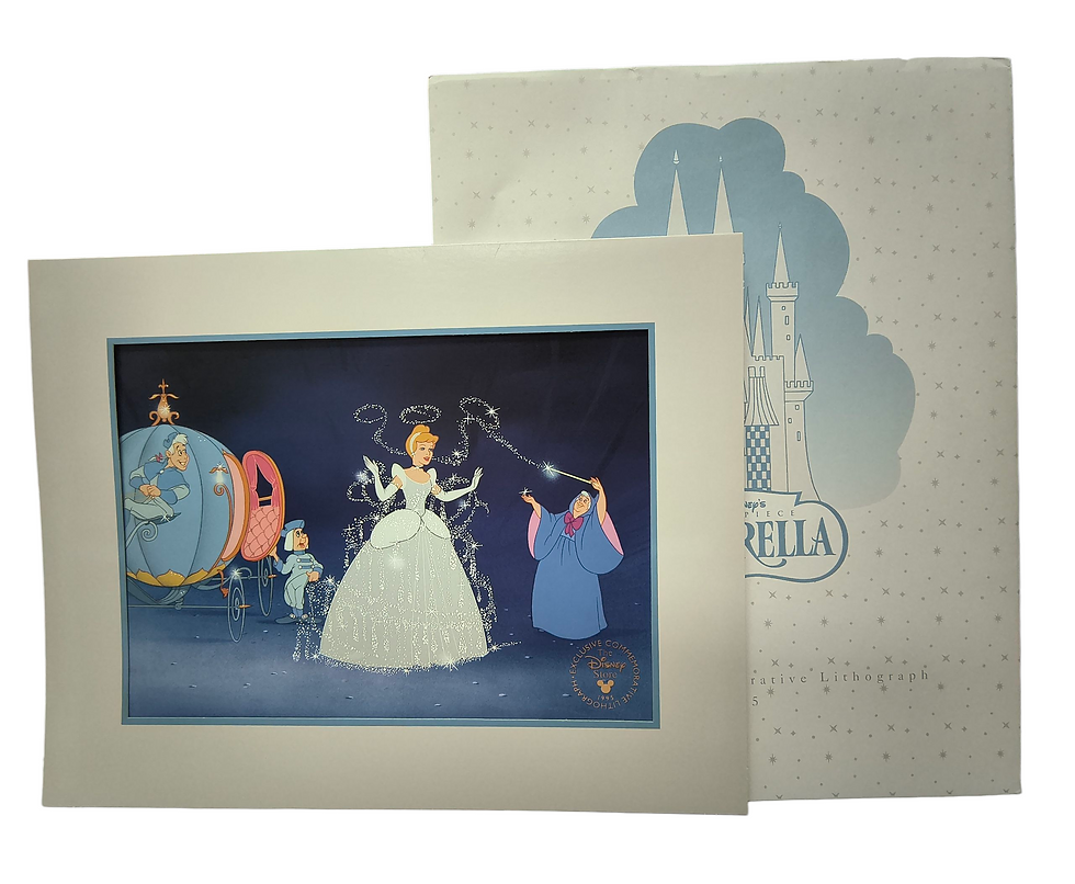 1995 Cinderella Disney Store Exclusive Commemorative Lithograph 11x14 & Envelope