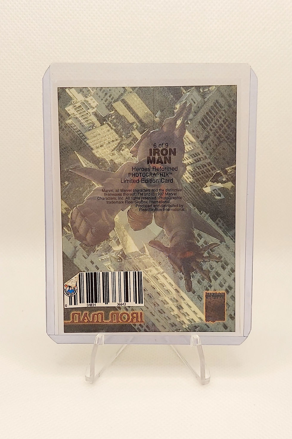 Thumbnail: 1997 Fleer Marvel Premium QFX Iron Man Photographix Chase Card #6