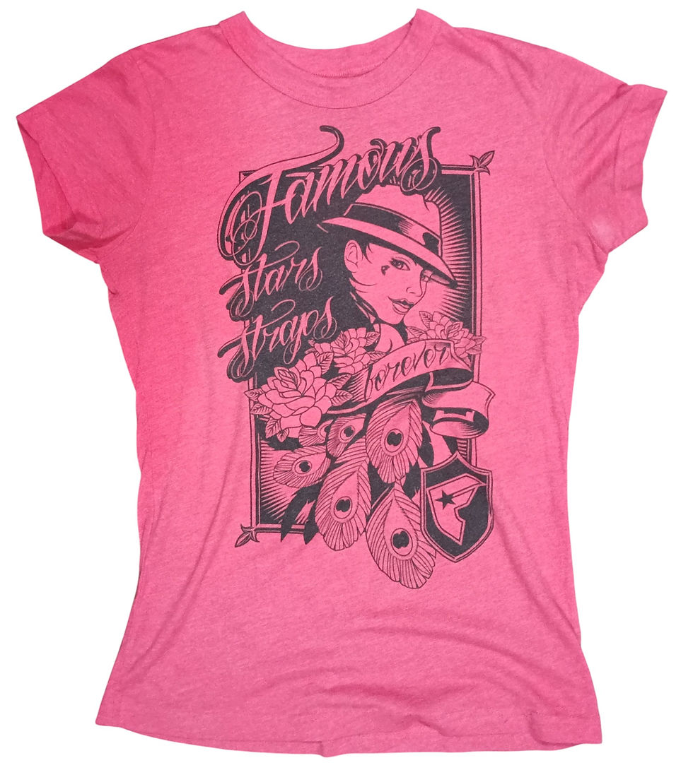 Famous Stars and Straps Forever Lady Peacock Feathers Girls Large T-Shirt