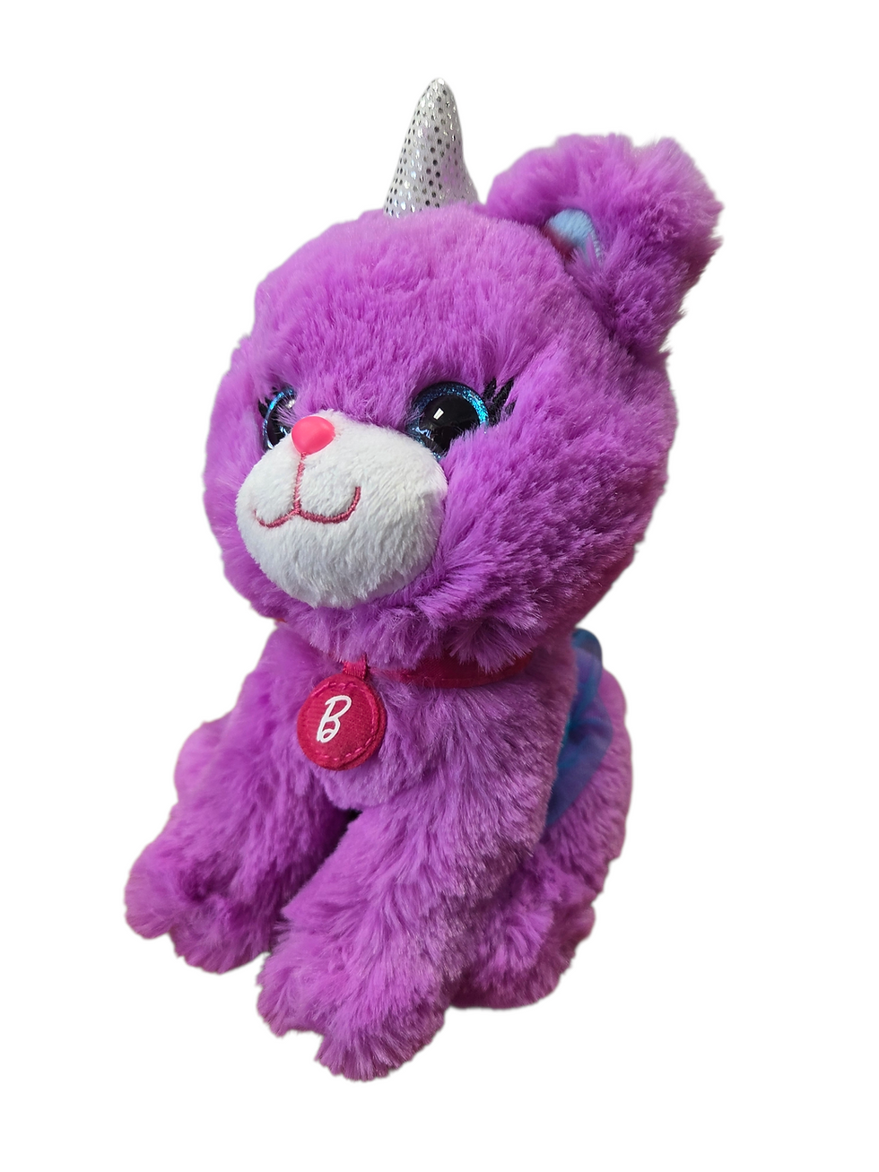 Thumbnail: 2020 Mattel Barbie Pets Purple Unicorn Kitty Bean Bag Plush 8 inch