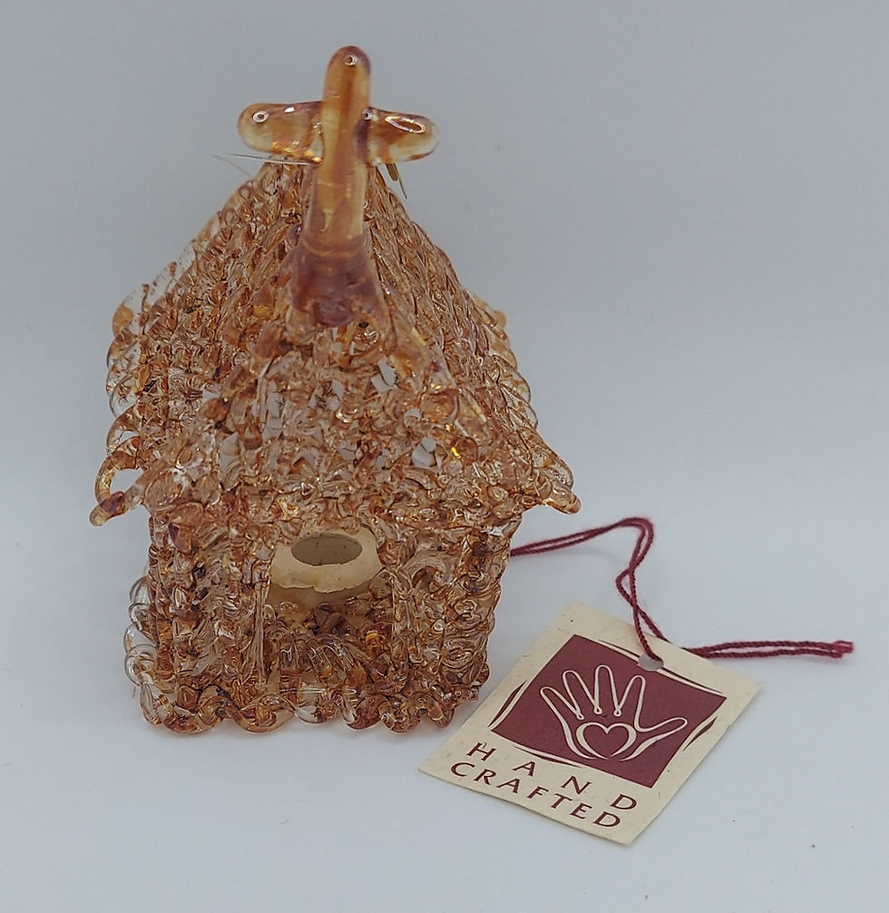 Vintage Silvestri Crystal Spun Amber Church Light Topper