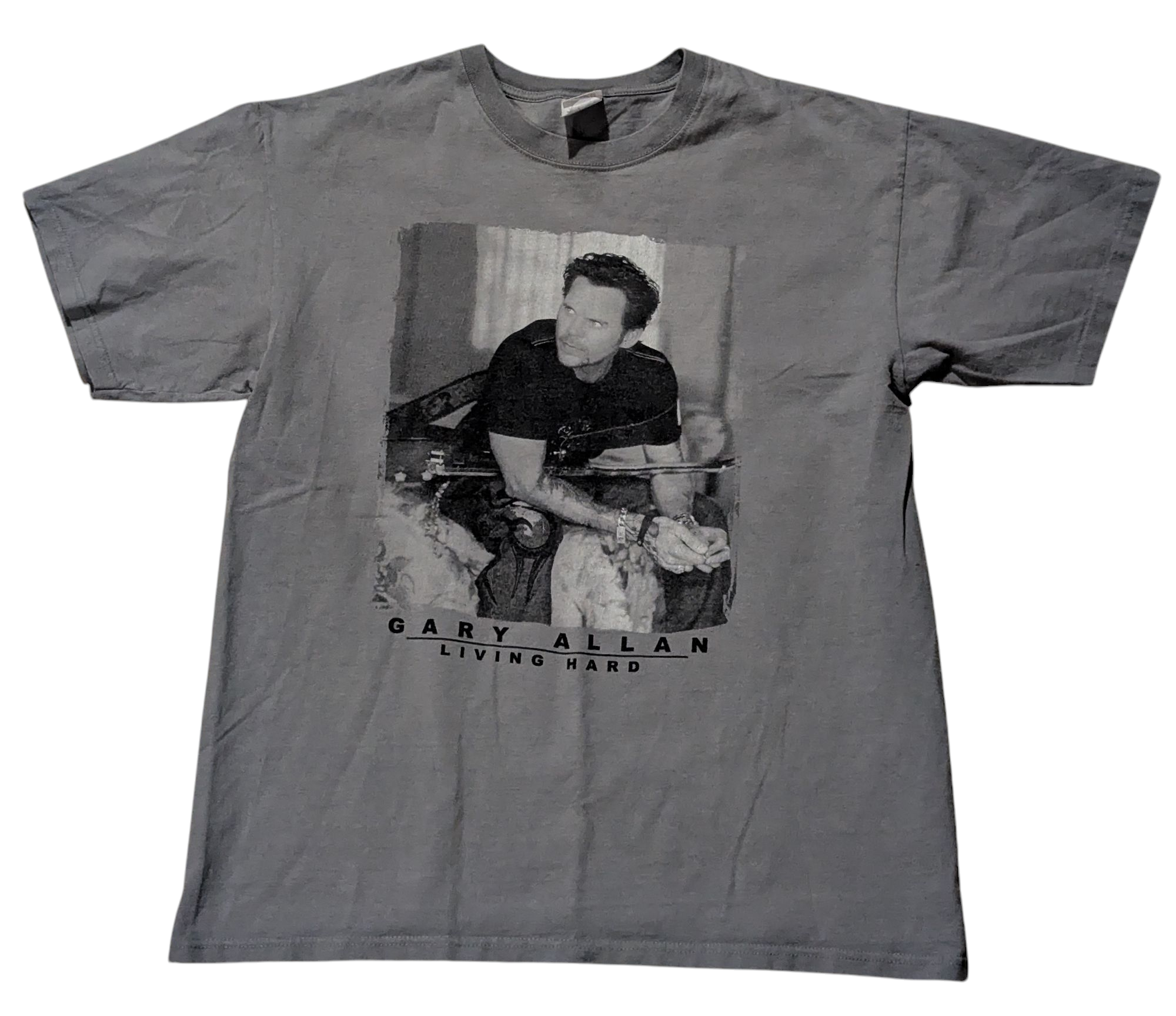 2007 Living Hard Tour Gary Allan Band Mens Large Faded T-Shirt Gray