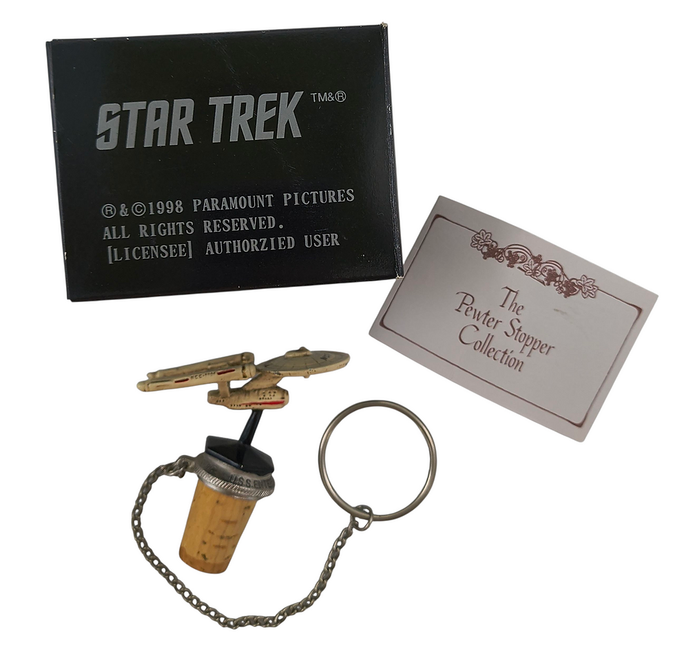 1998 Wine Things Star Trek U.S.S Enterprise NCC-1701 Pewter Wine Bottle Cork