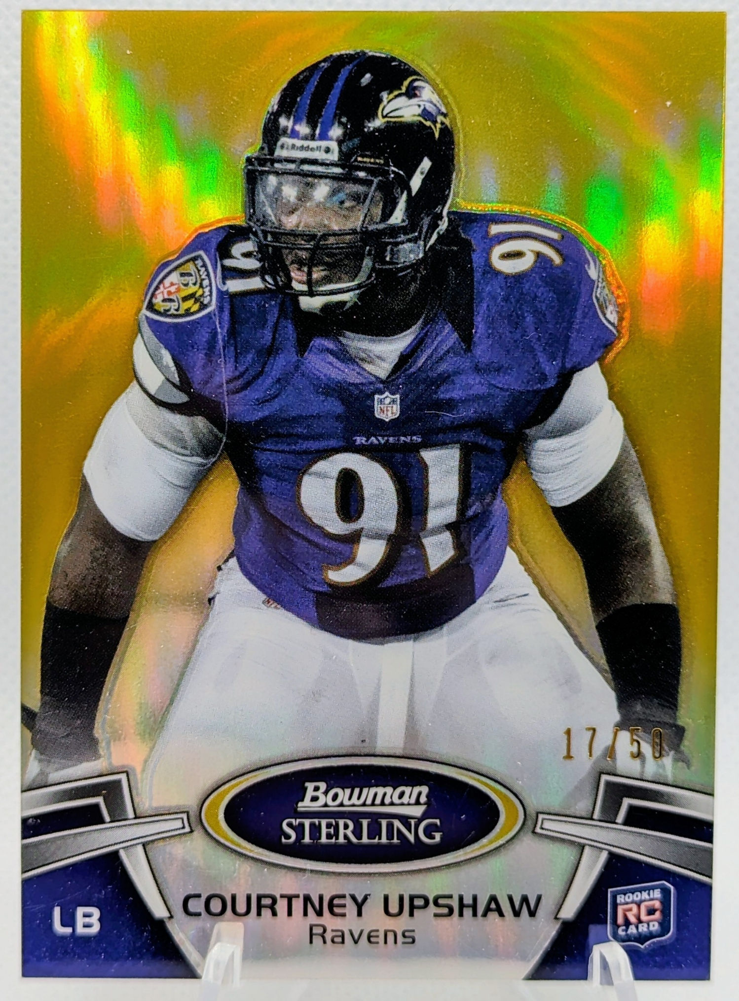 2012 Bowman Sterling Gold Refractor /50 Courtney Upshaw #75 Rookie RC