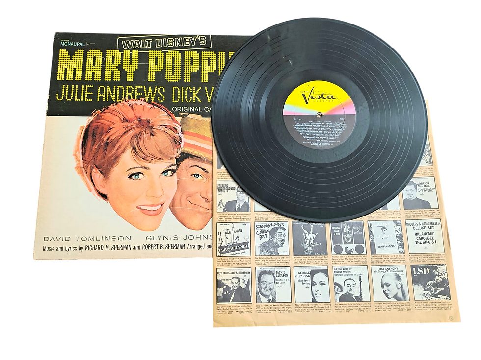 1964 Walt Disney Mary Poppins Vinyl Record Album LP Stereo BV4026