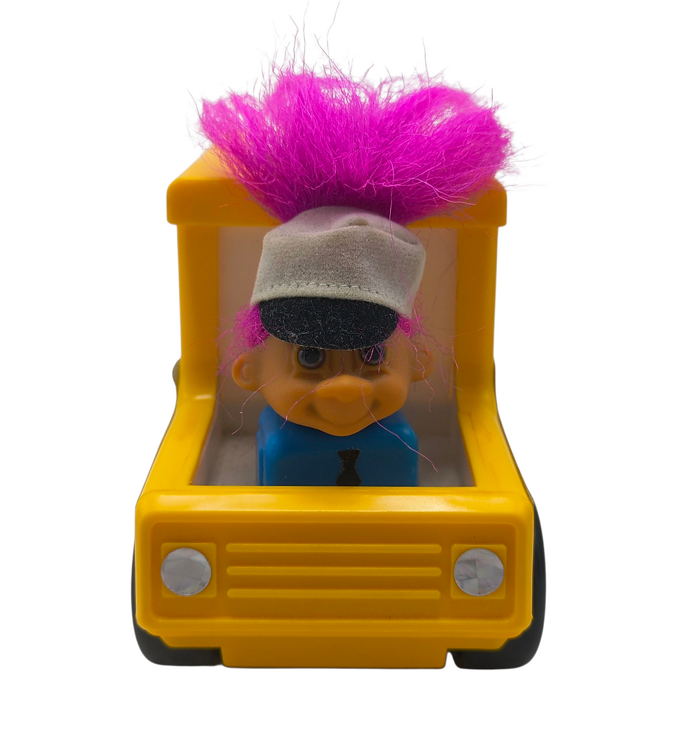 Thumbnail: Vintage Russ Berrie Trolls On The Go Friction Powered Troll Bus