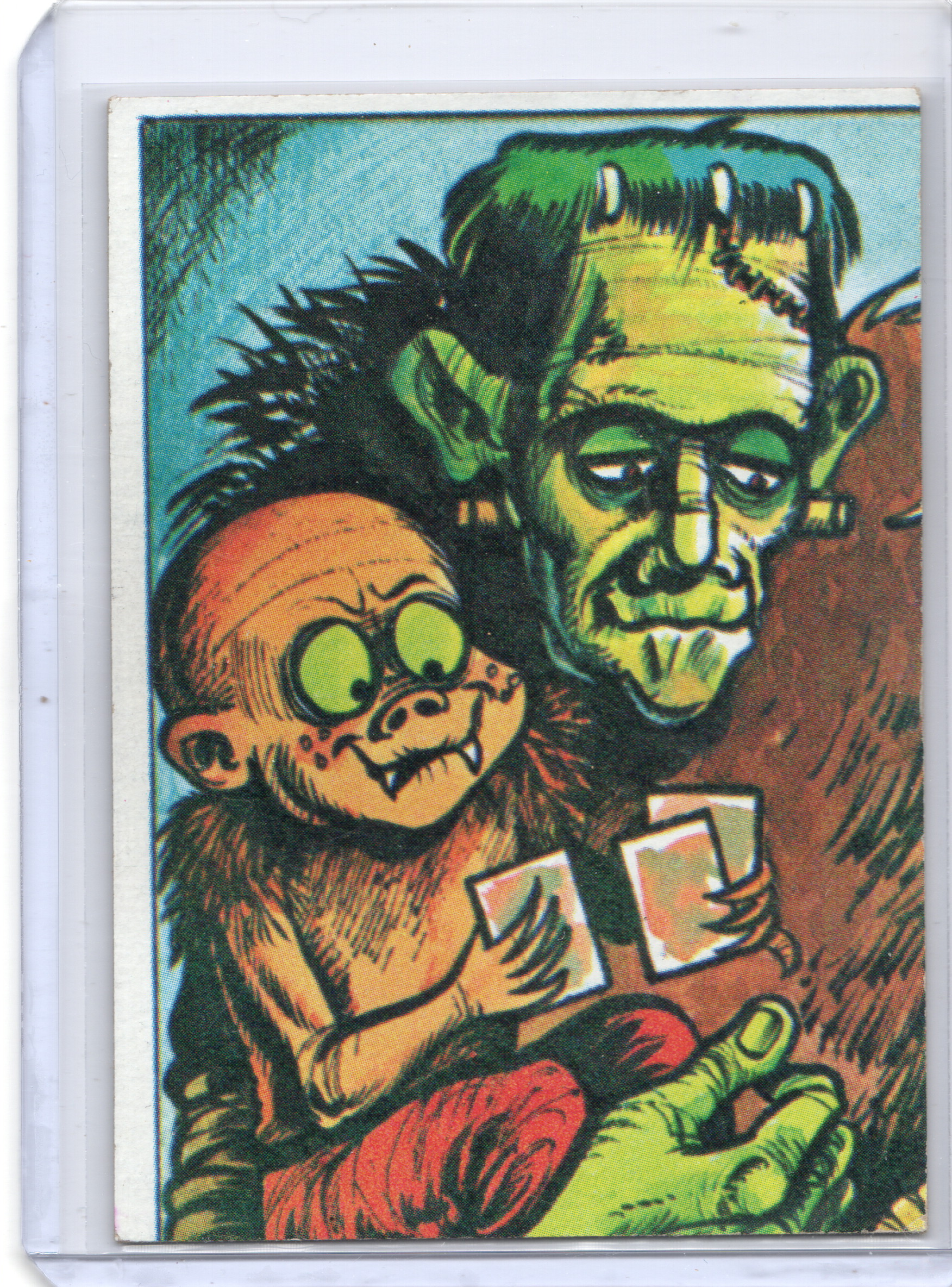 1974 Topps Monster Initials Puzzle Sticker Card - Top Left