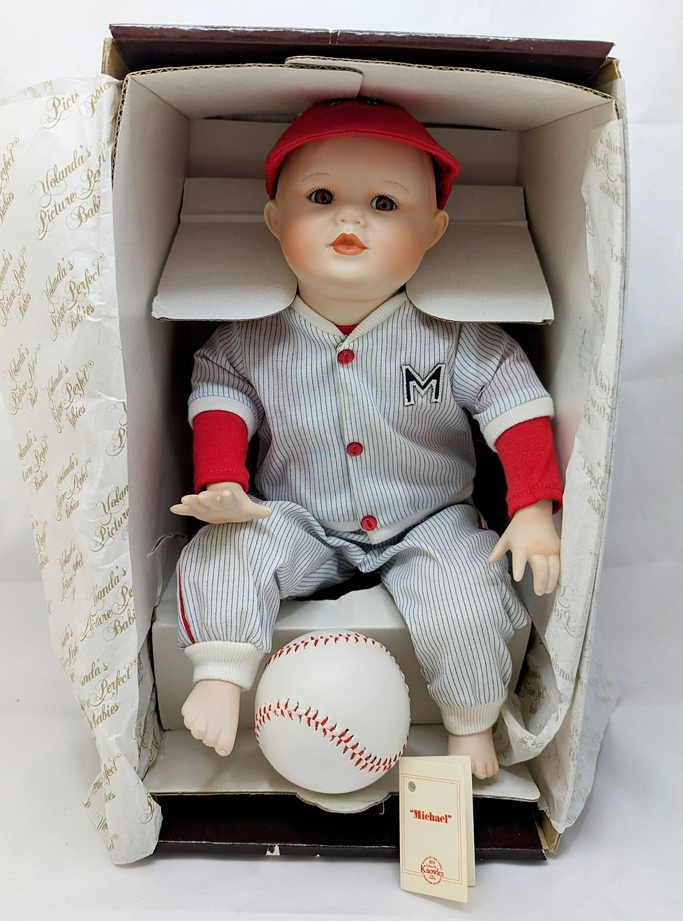 1990 Knowles Yolanda's Picture Perfect Babies Michael Porcelain Doll With COA