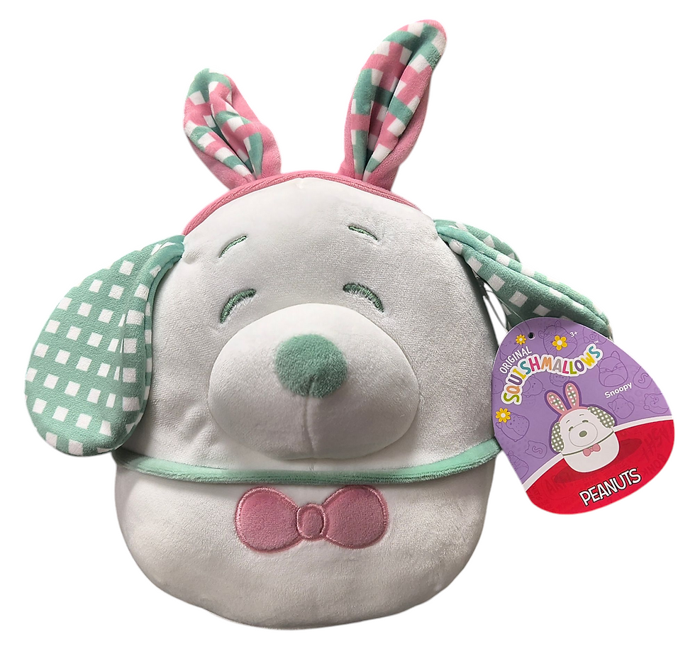 2025 Squishmallow x Peanuts Easter Snoopy w/ Bunny Ears And Bow 8” Plush