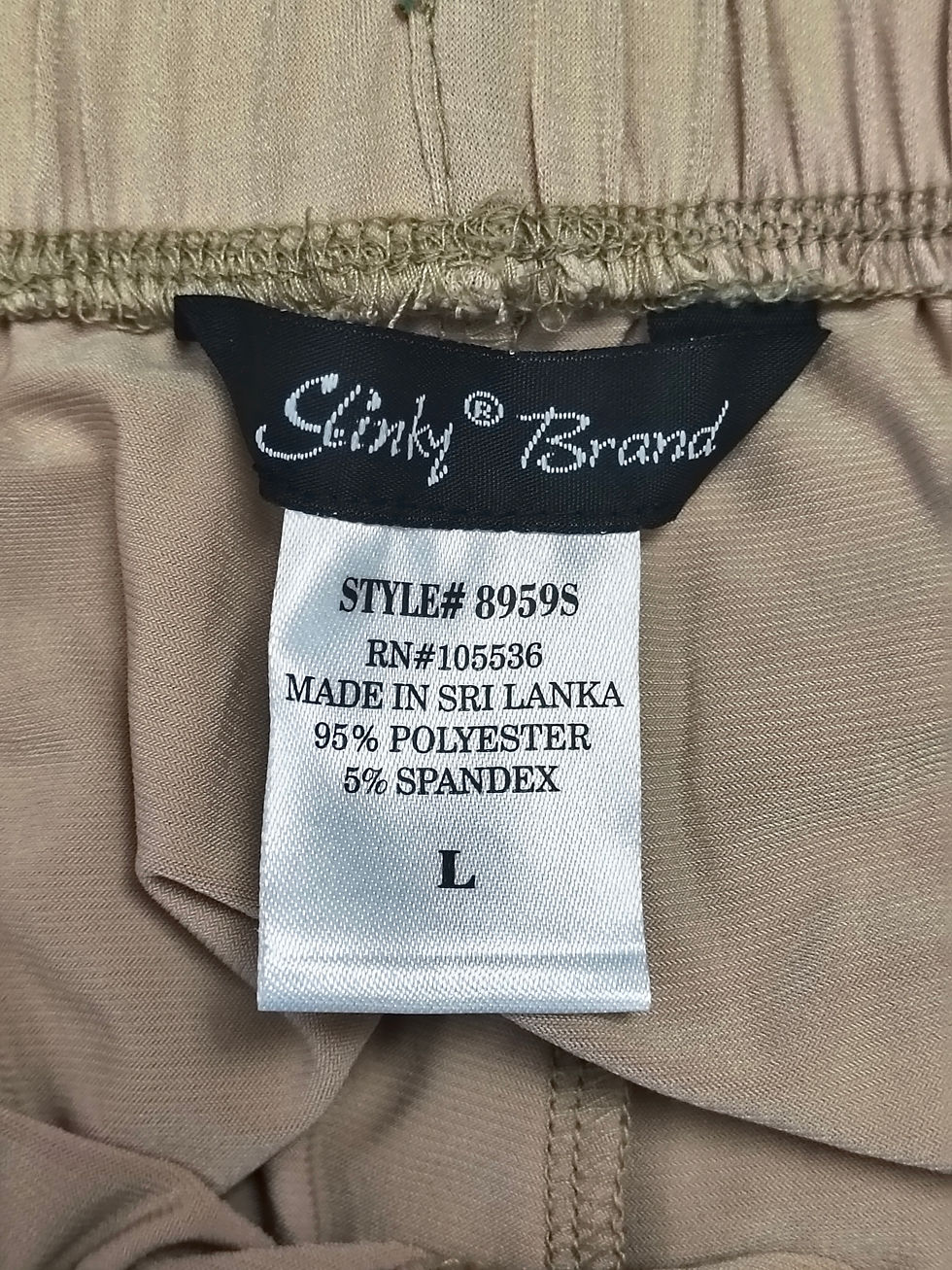 Thumbnail: Slinky Brand 3 Piece Tan Duster Cardigan Tank Pant Set Elastic Waist Stretch